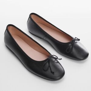 MNG Leather ballet flats with bow Size 39